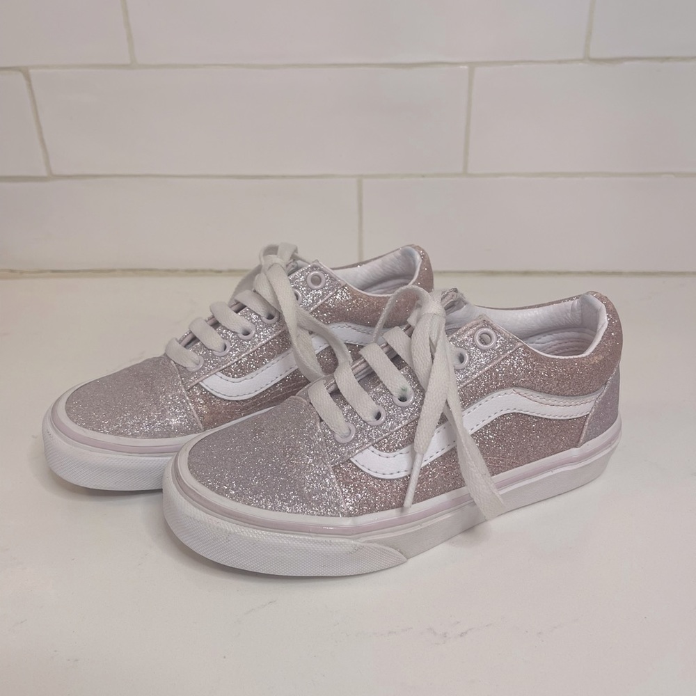 Kids Vans pink glitter sneakers